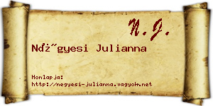 Négyesi Julianna névjegykártya