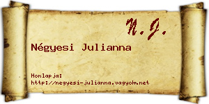 Négyesi Julianna névjegykártya
